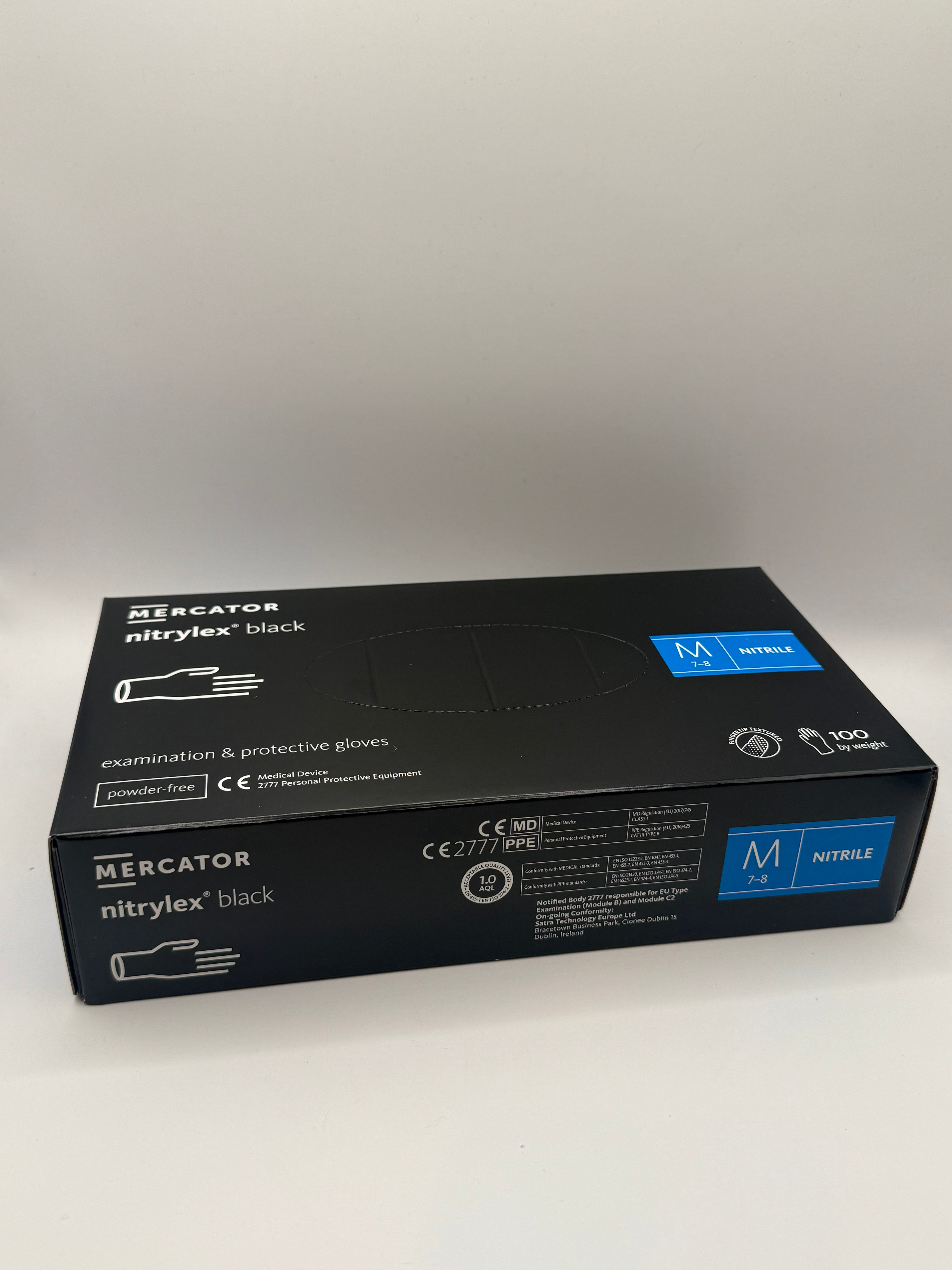 Mercator Black Nitrile Gloves(1 Box of 100 Gloves)